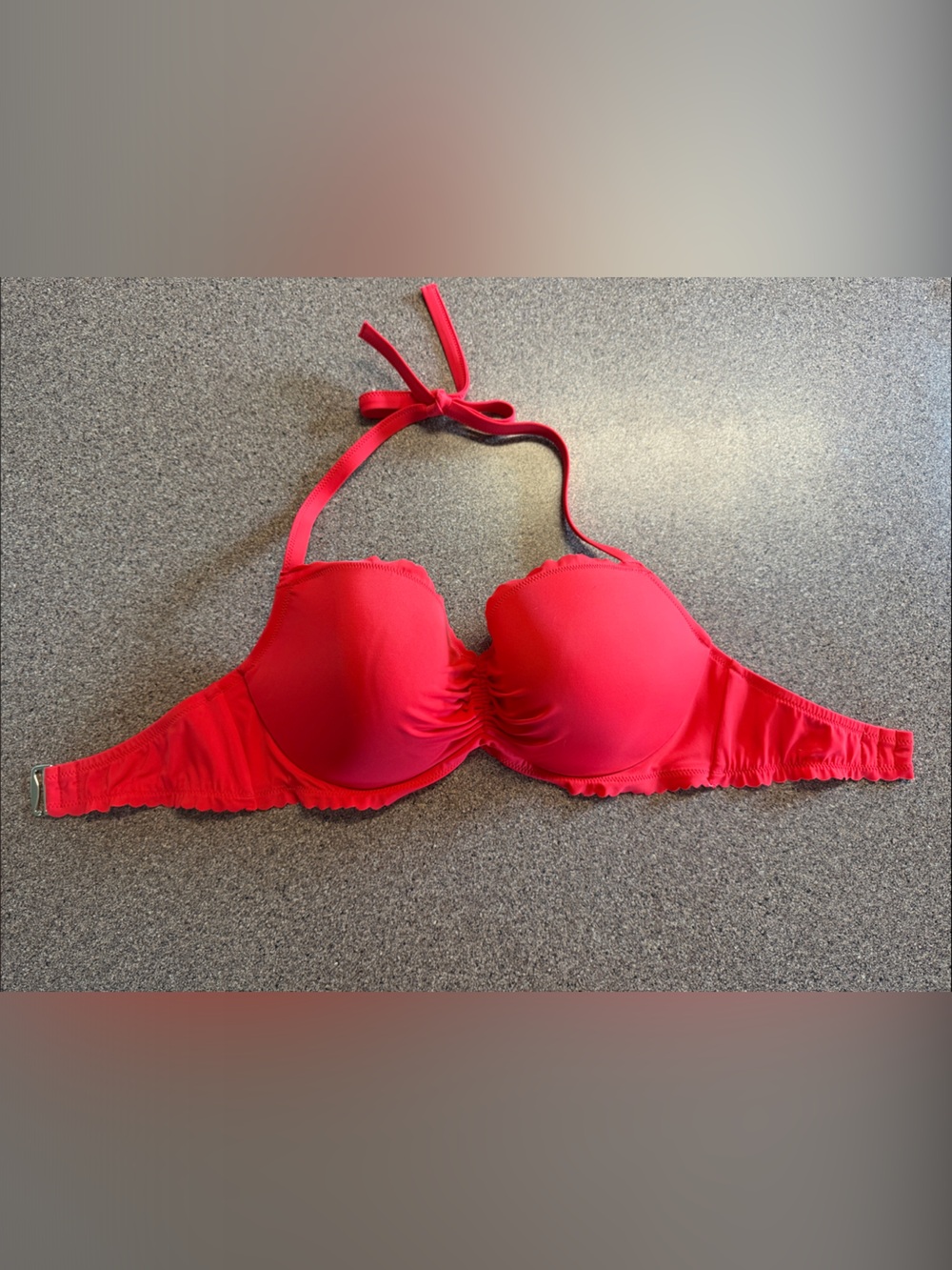 Victoria’s Secret Red Underwire Halter Bikini Top NWOT 36DD